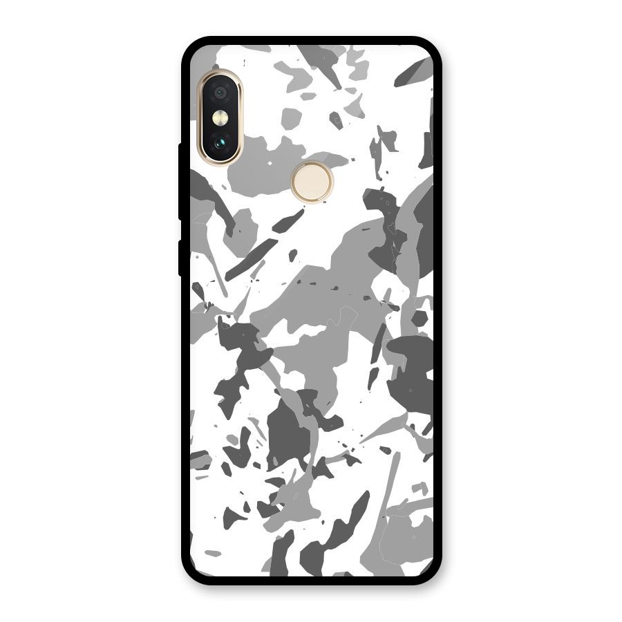 Grey Camouflage Army Glass Back Case for Redmi Note 5 Pro