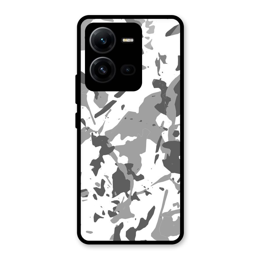 Grey Camouflage Army Glass Back Case for Vivo V25