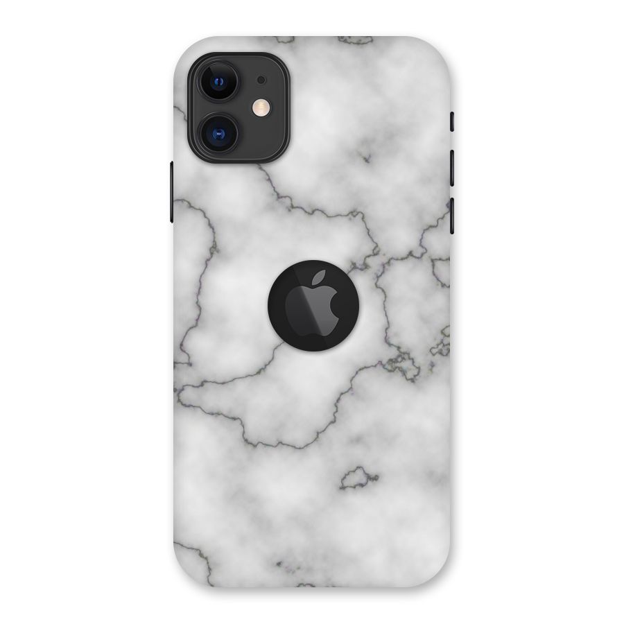 Grey Marble Back Case for iPhone 11 Logo Cut