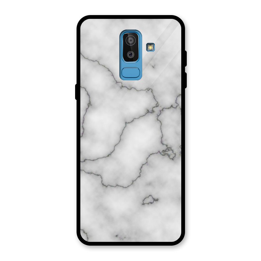 Grey Marble Glass Back Case for Galaxy J8