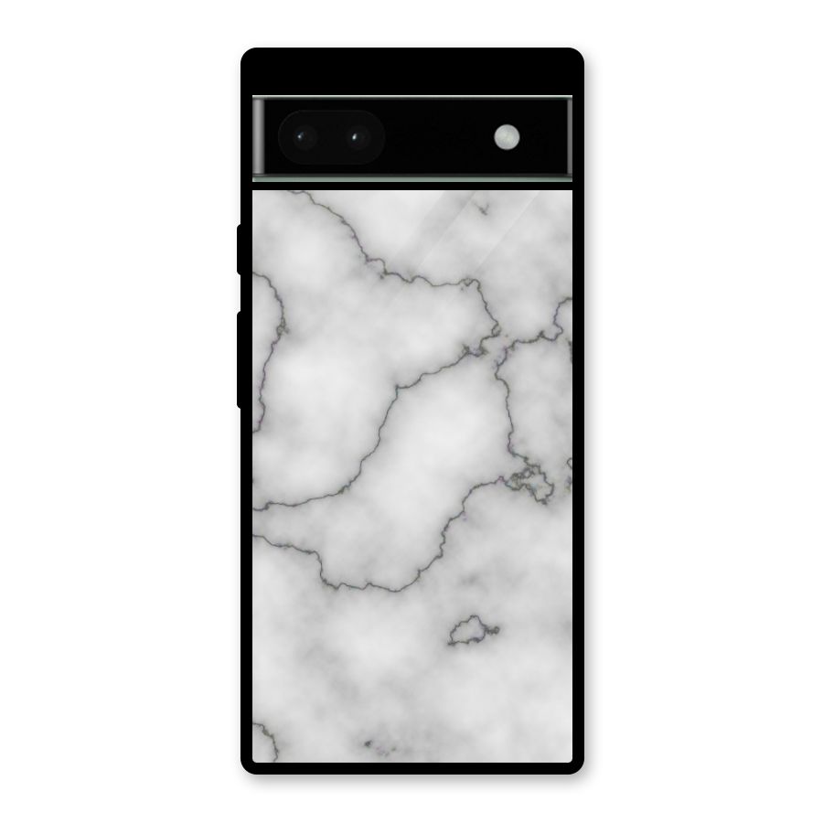 Grey Marble Glass Back Case for Google Pixel 6a