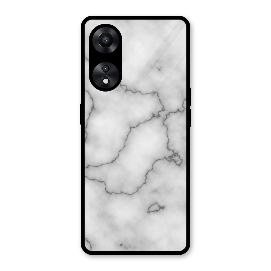 Grey Marble Glass Back Case for Oppo A78