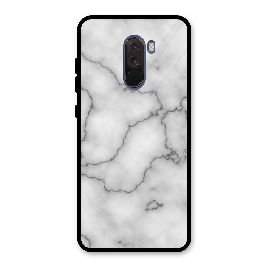 Grey Marble Glass Back Case for Poco F1