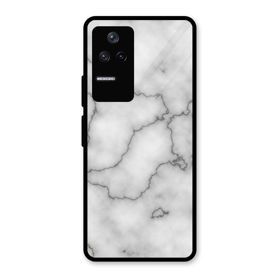 Grey Marble Glass Back Case for Poco F4 5G