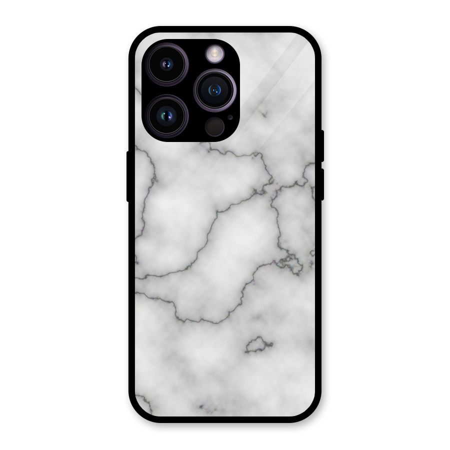 Grey Marble Glass Back Case for iPhone 14 Pro