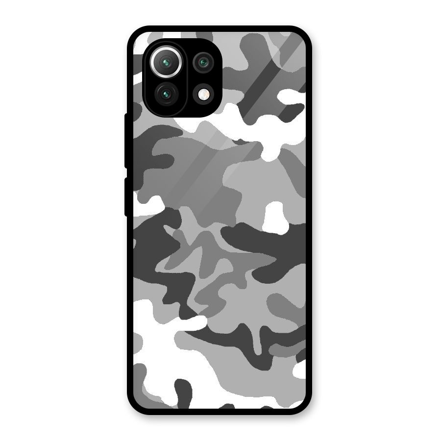 Grey Military Glass Back Case for Mi 11 Lite NE 5G