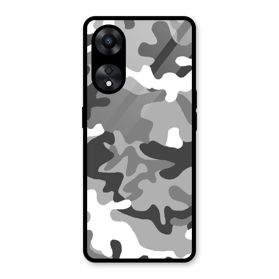 Grey Military Glass Back Case for Oppo A78