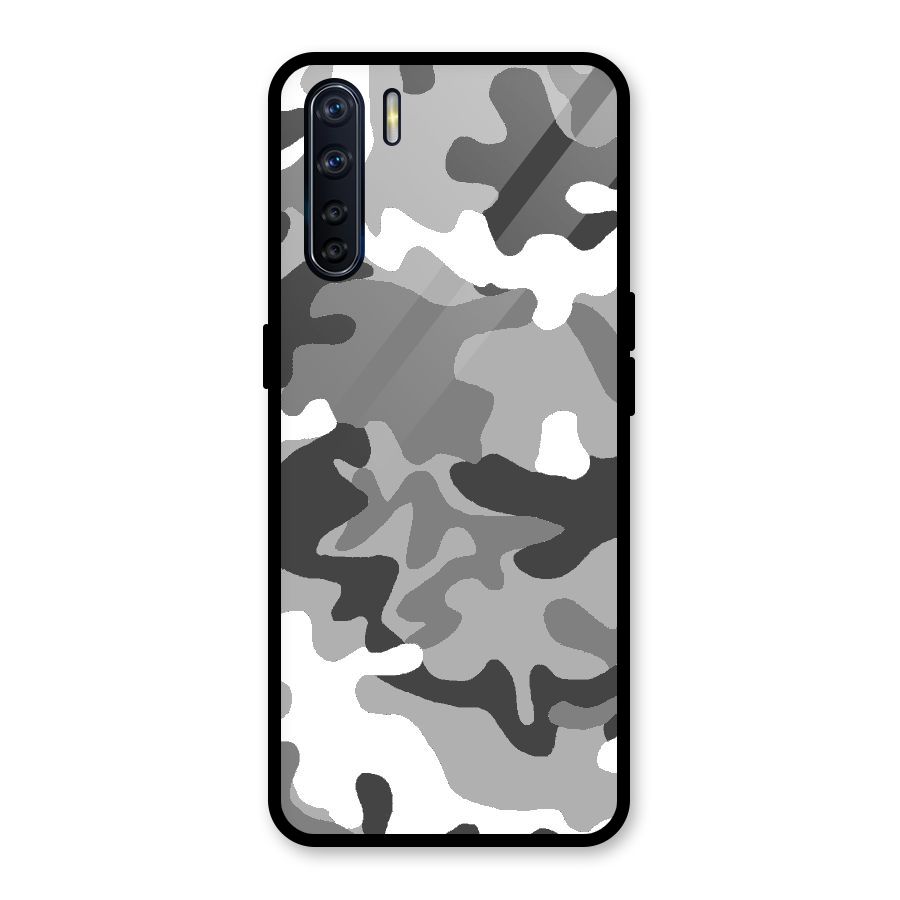 Grey Military Glass Back Case for Oppo F15
