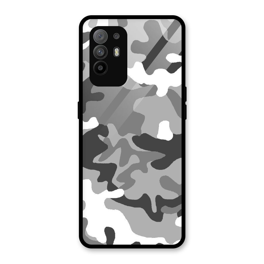 Grey Military Glass Back Case for Oppo F19 Pro Plus 5G