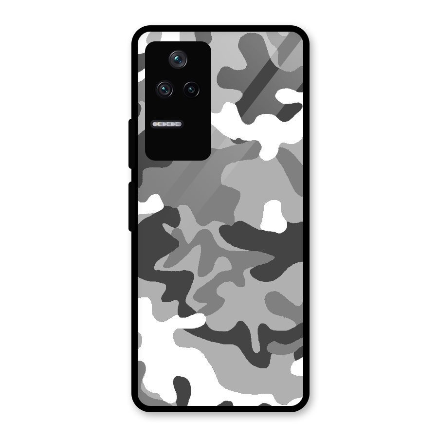 Grey Military Glass Back Case for Poco F4 5G