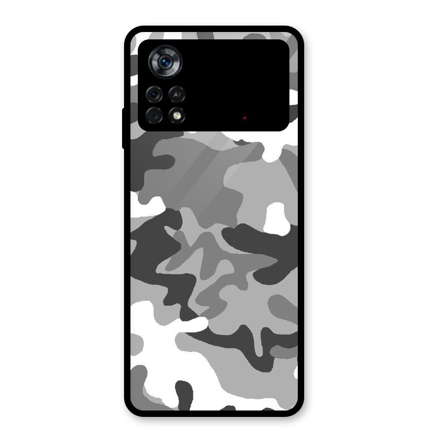 Grey Military Glass Back Case for Poco X4 Pro 5G