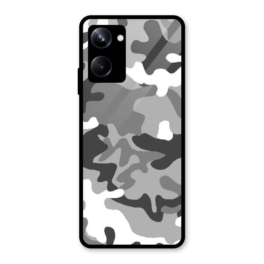 Grey Military Glass Back Case for Realme 10 Pro