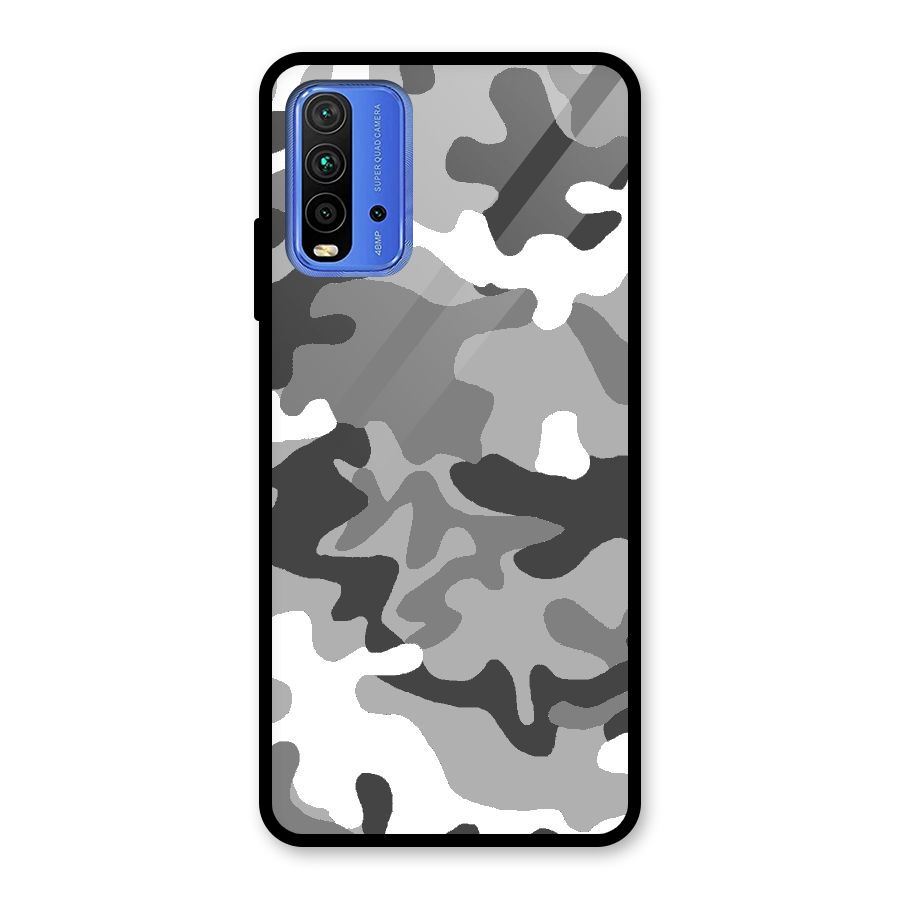 Grey Military Glass Back Case for Redmi 9 Power