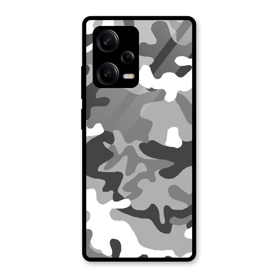 Grey Military Glass Back Case for Redmi Note 12 Pro
