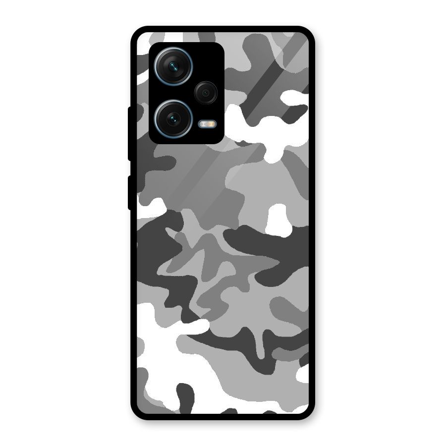 Grey Military Glass Back Case for Redmi Note 12 Pro Plus 5G