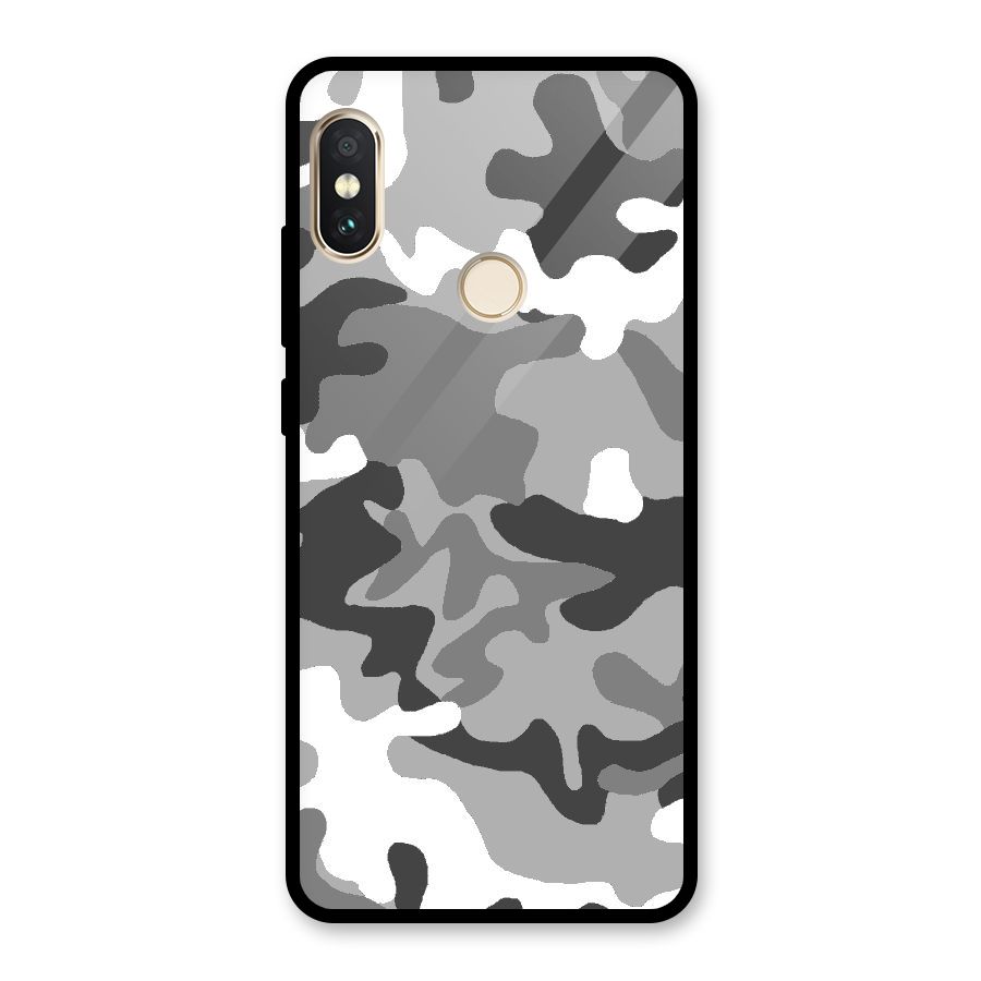 Grey Military Glass Back Case for Redmi Note 5 Pro