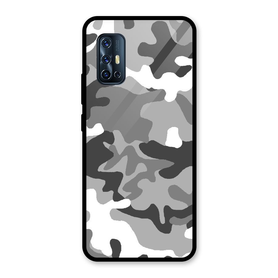 Grey Military Glass Back Case for Vivo V17