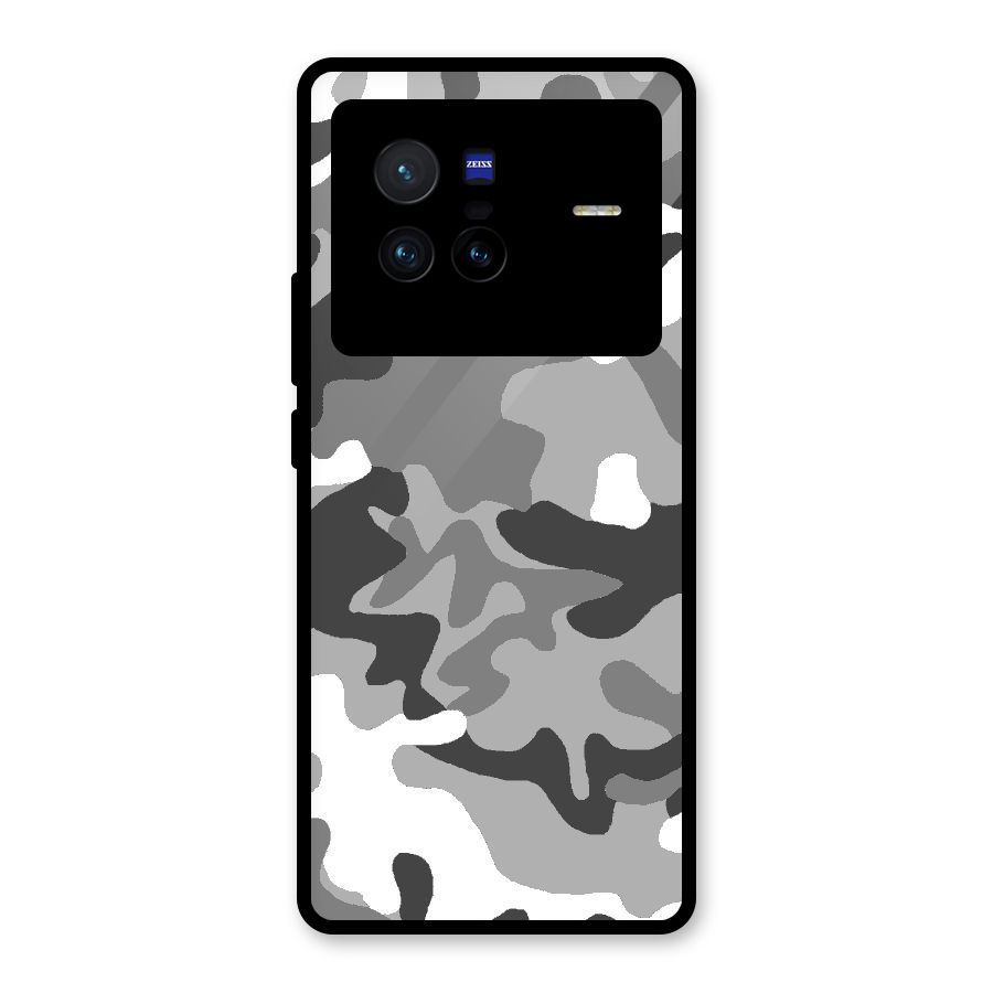 Grey Military Glass Back Case for Vivo X80