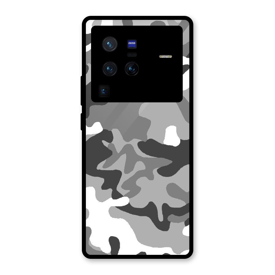 Grey Military Glass Back Case for Vivo X80 Pro