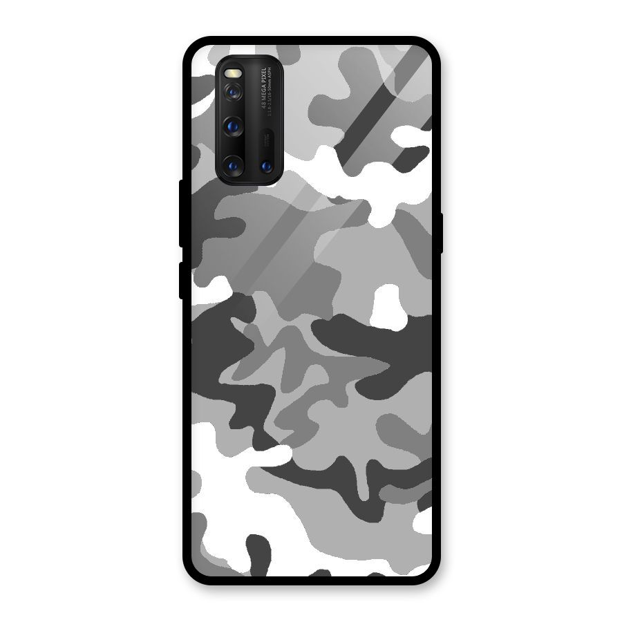 Grey Military Glass Back Case for Vivo iQOO 3