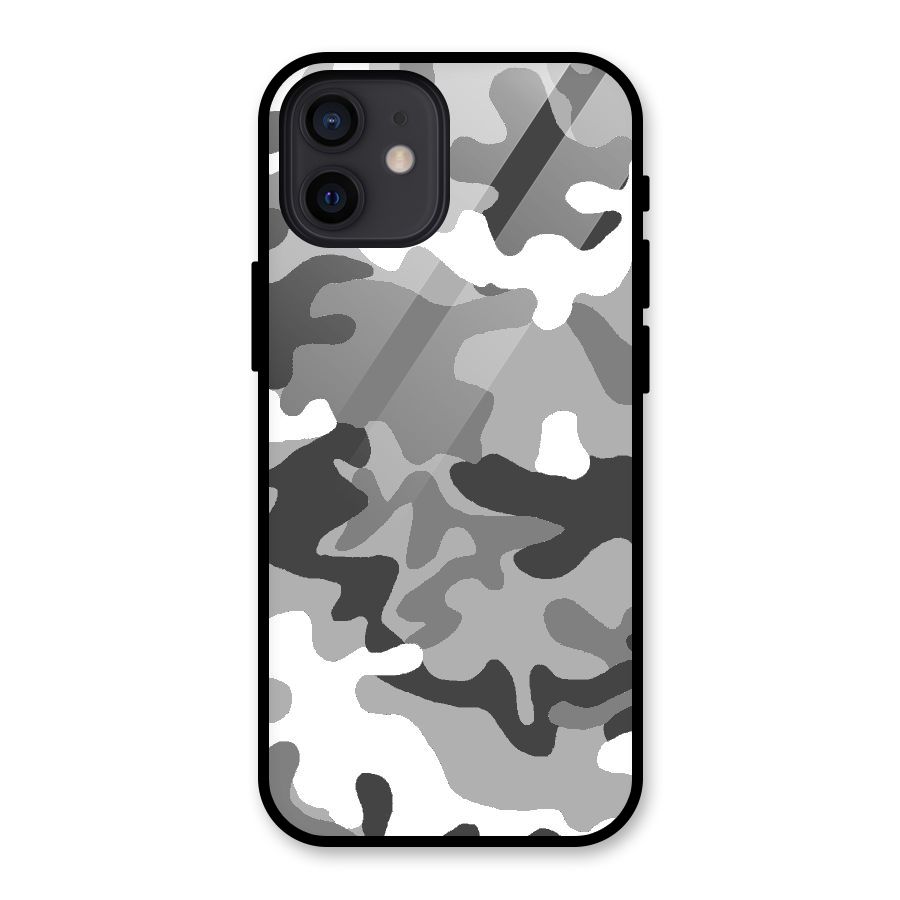 Grey Military Glass Back Case for iPhone 12