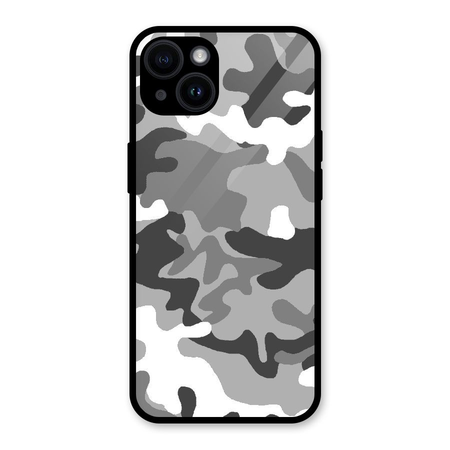 Grey Military Glass Back Case for iPhone 14