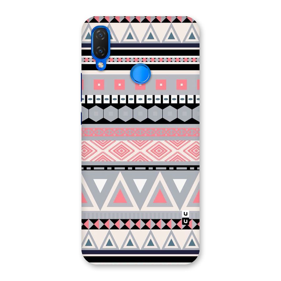 Grey Pink Pattern Back Case for Huawei P Smart+