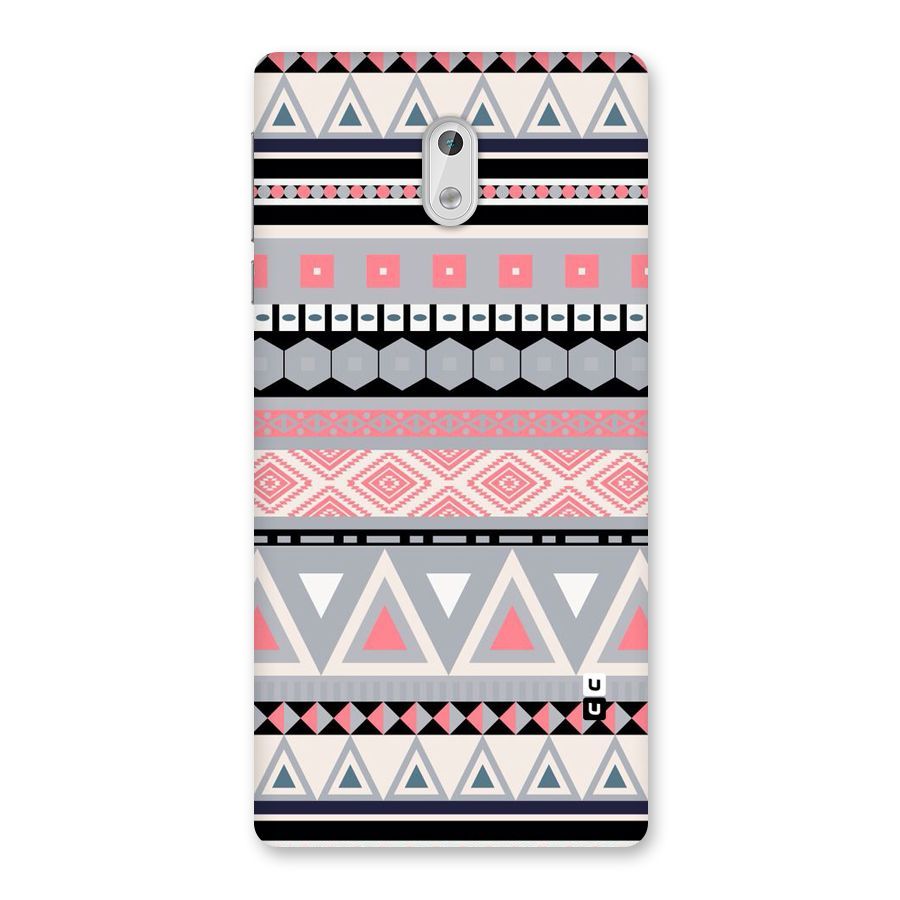 Grey Pink Pattern Back Case for Nokia 3