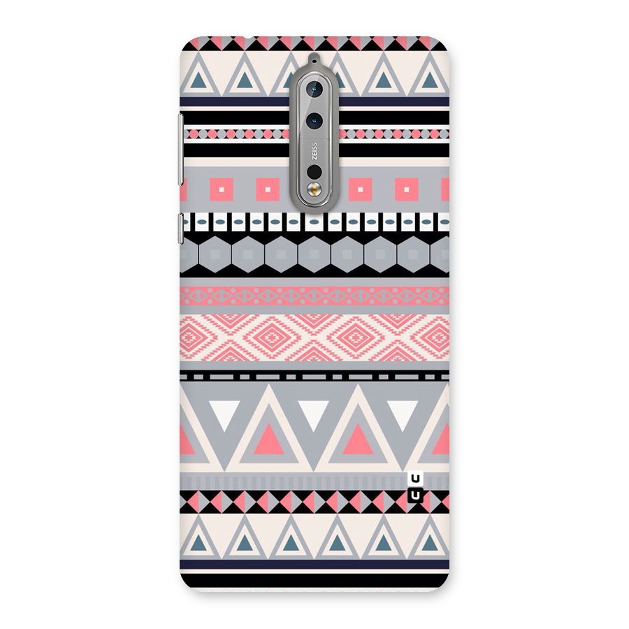 Grey Pink Pattern Back Case for Nokia 8