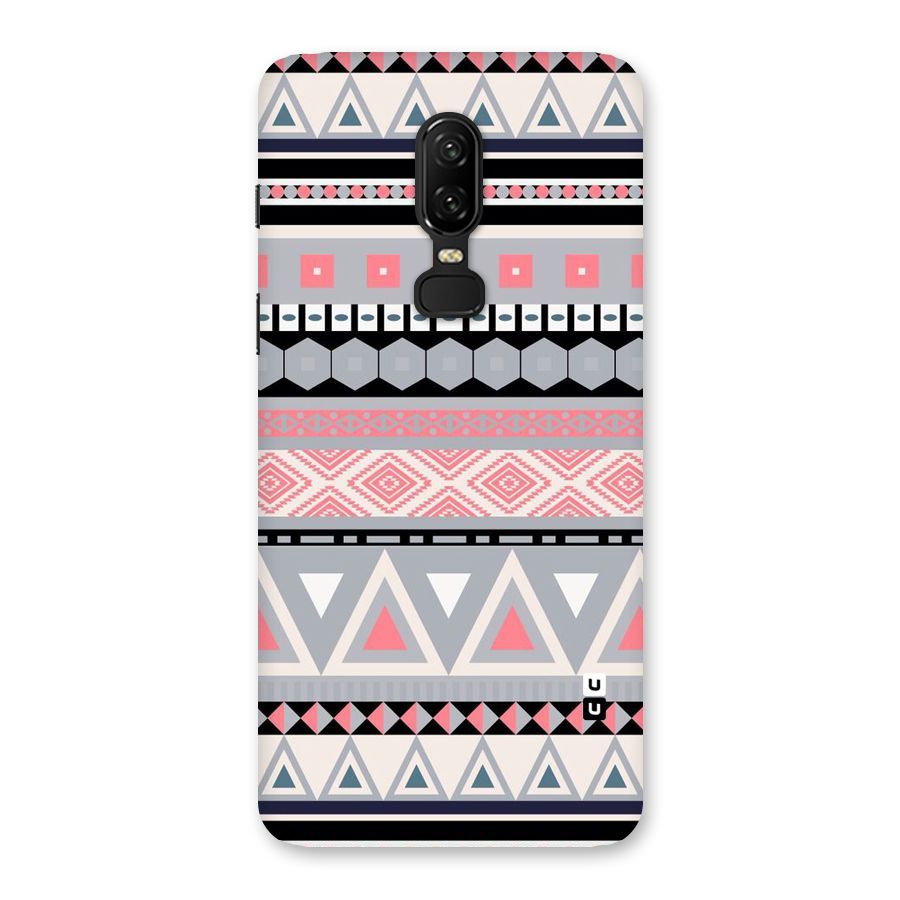 Grey Pink Pattern Back Case for OnePlus 6