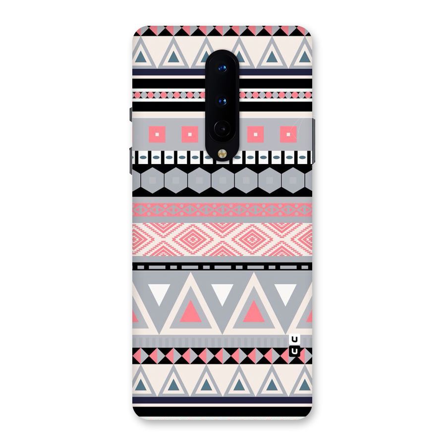 Grey Pink Pattern Back Case for OnePlus 8