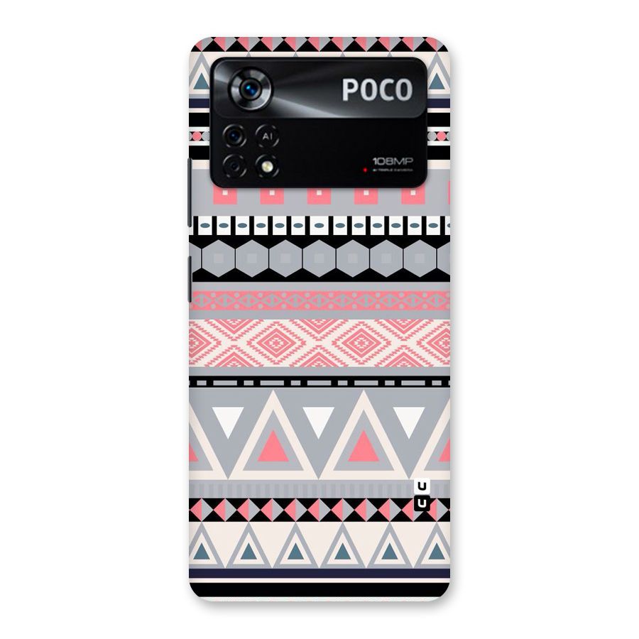 Grey Pink Pattern Back Case for Poco X4 Pro 5G