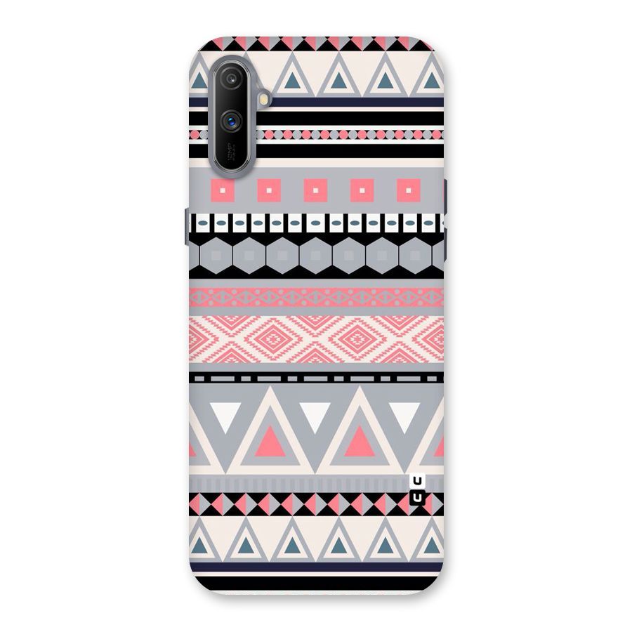 Grey Pink Pattern Back Case for Realme C3