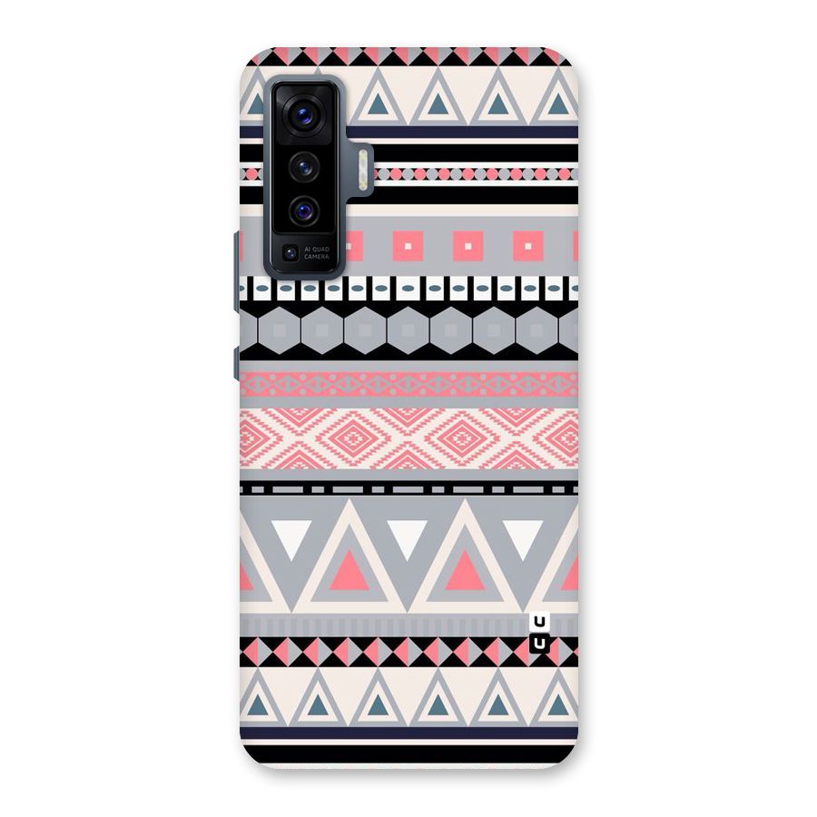 Grey Pink Pattern Back Case for Vivo X50