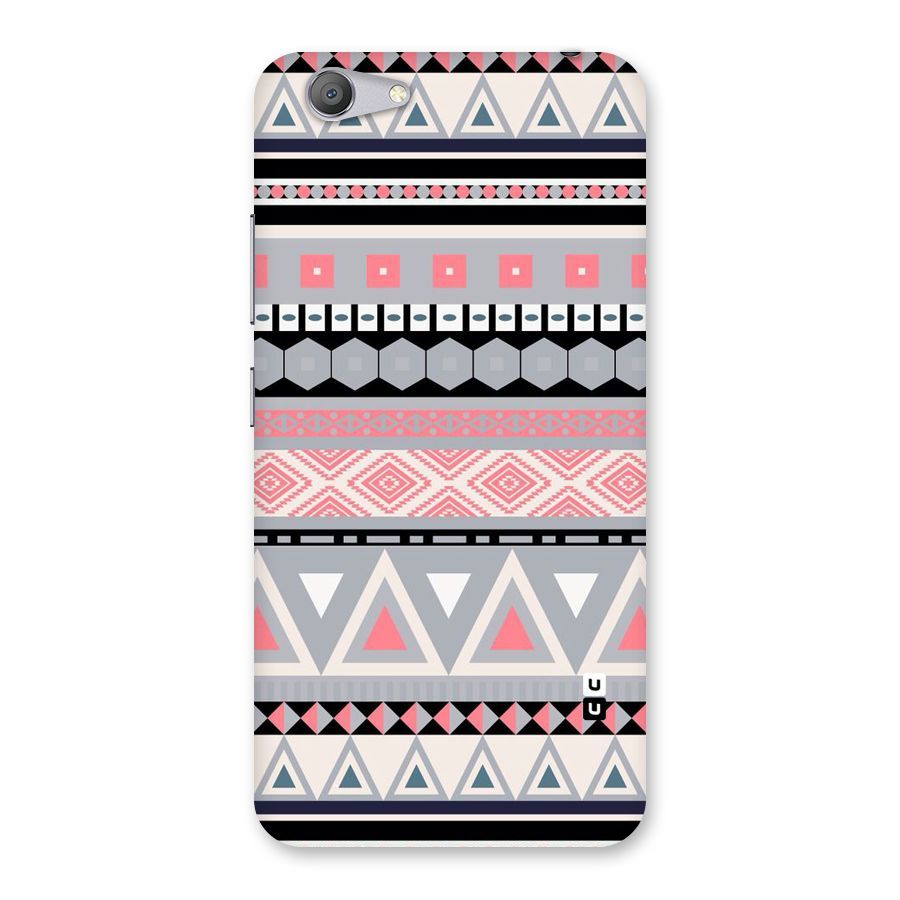 Grey Pink Pattern Back Case for Vivo Y53