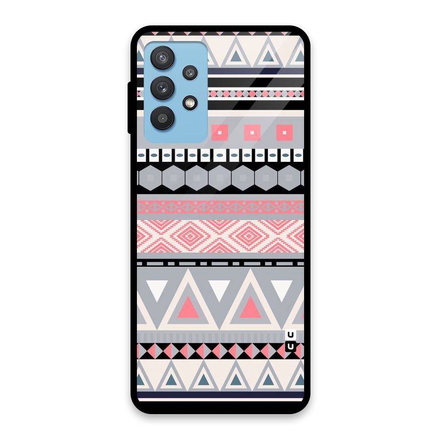 Grey Pink Pattern Glass Back Case for Galaxy M32 5G