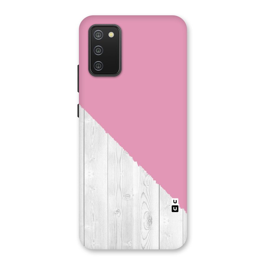 Grey Pink Wooden Design Back Case for Galaxy M02s