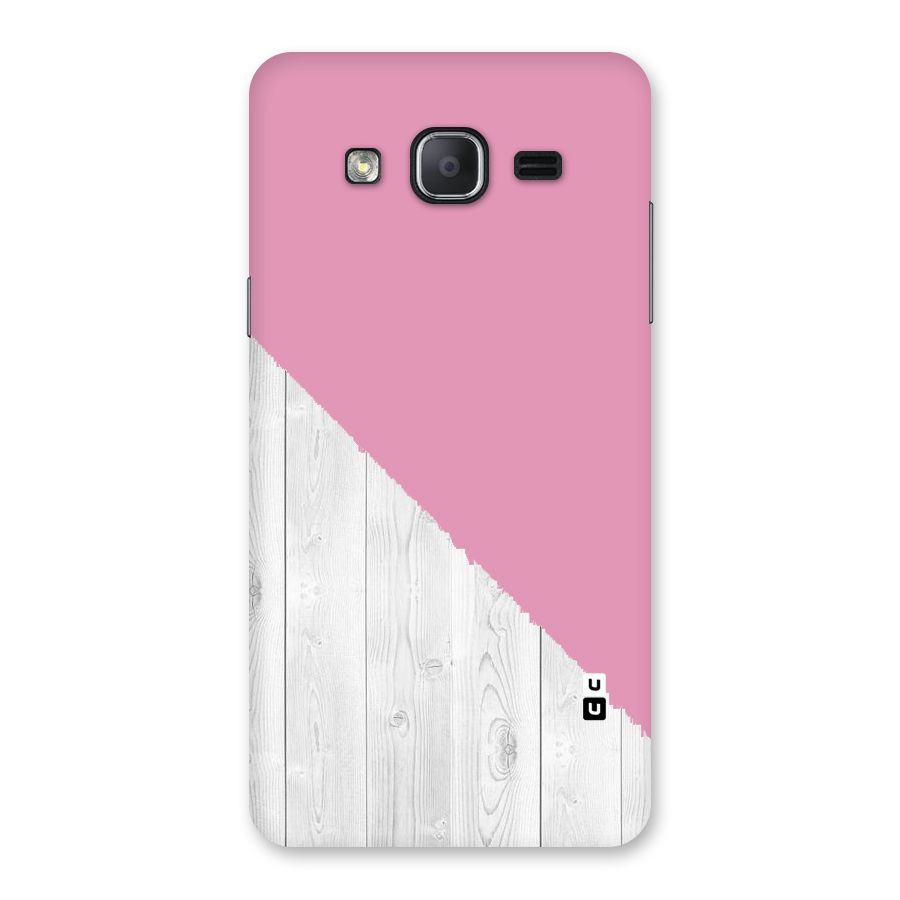 Grey Pink Wooden Design Back Case for Galaxy On7 2015