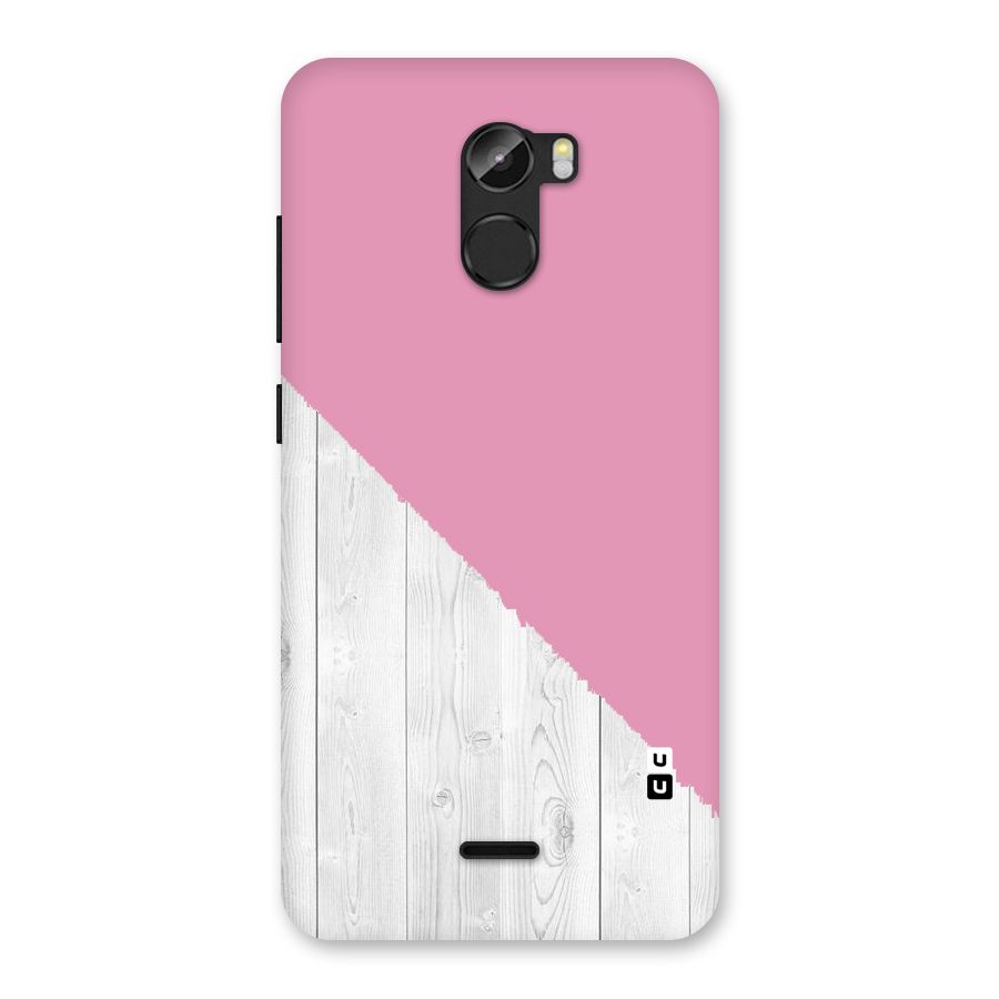 Grey Pink Wooden Design Back Case for Gionee X1