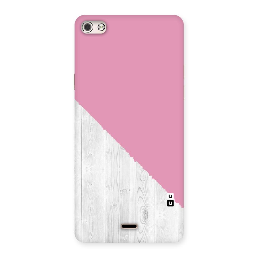 Grey Pink Wooden Design Back Case for Micromax Canvas Silver 5