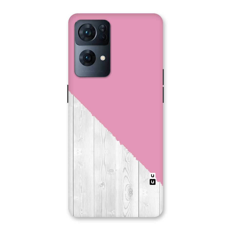 Grey Pink Wooden Design Back Case for Oppo Reno7 Pro 5G