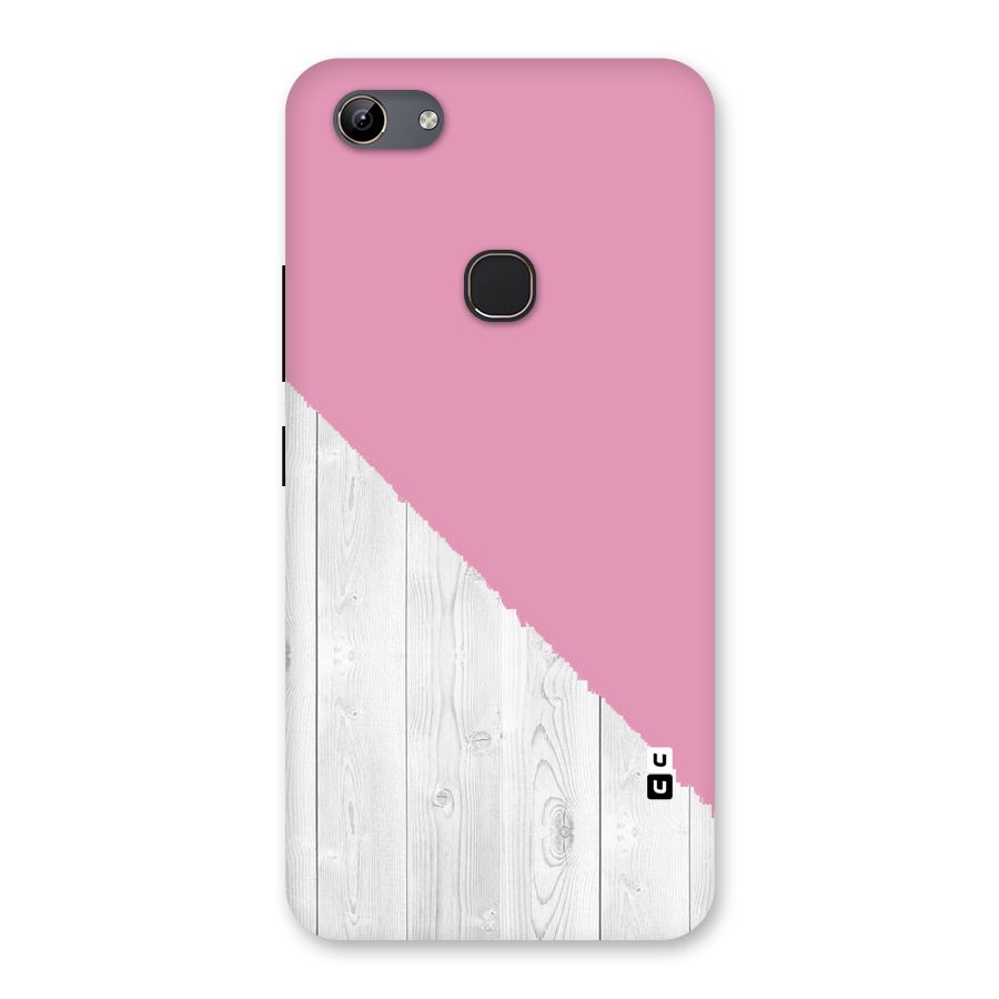 Grey Pink Wooden Design Back Case for Vivo Y81