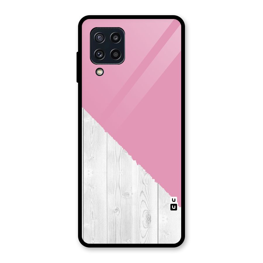 Grey Pink Wooden Design Glass Back Case for Galaxy M32