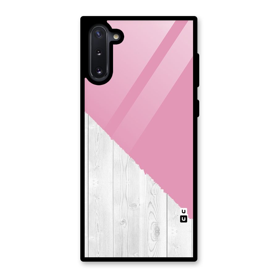 Grey Pink Wooden Design Glass Back Case for Galaxy Note 10
