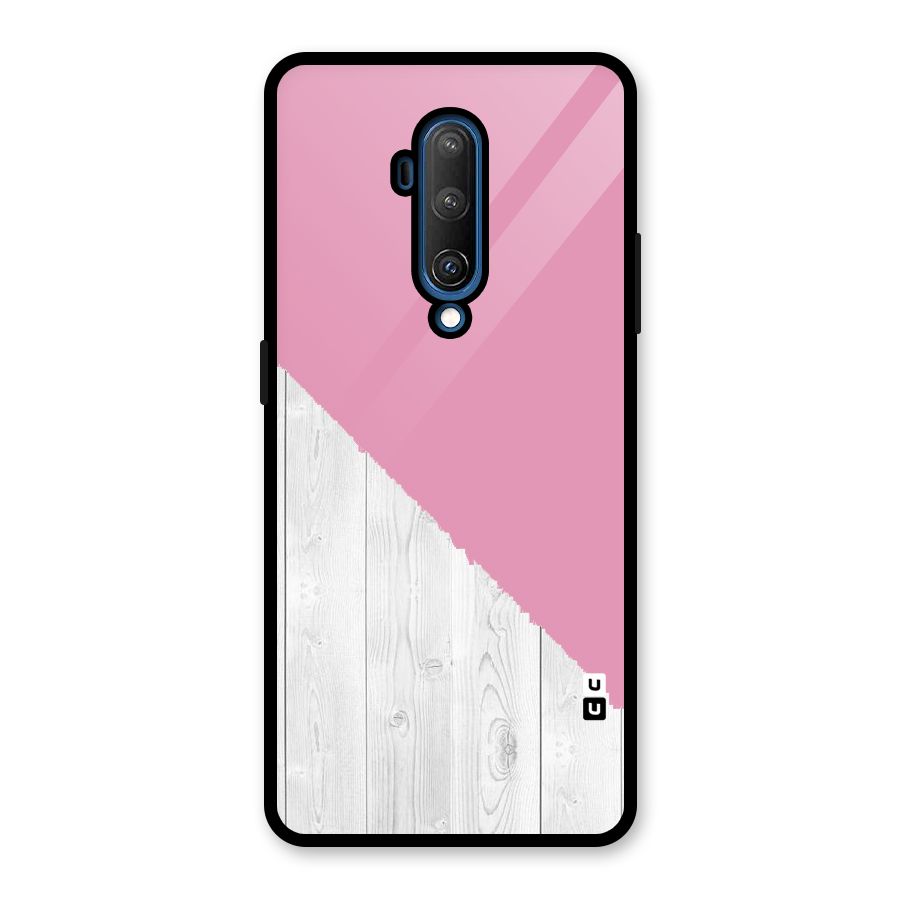 Grey Pink Wooden Design Glass Back Case for OnePlus 7T Pro