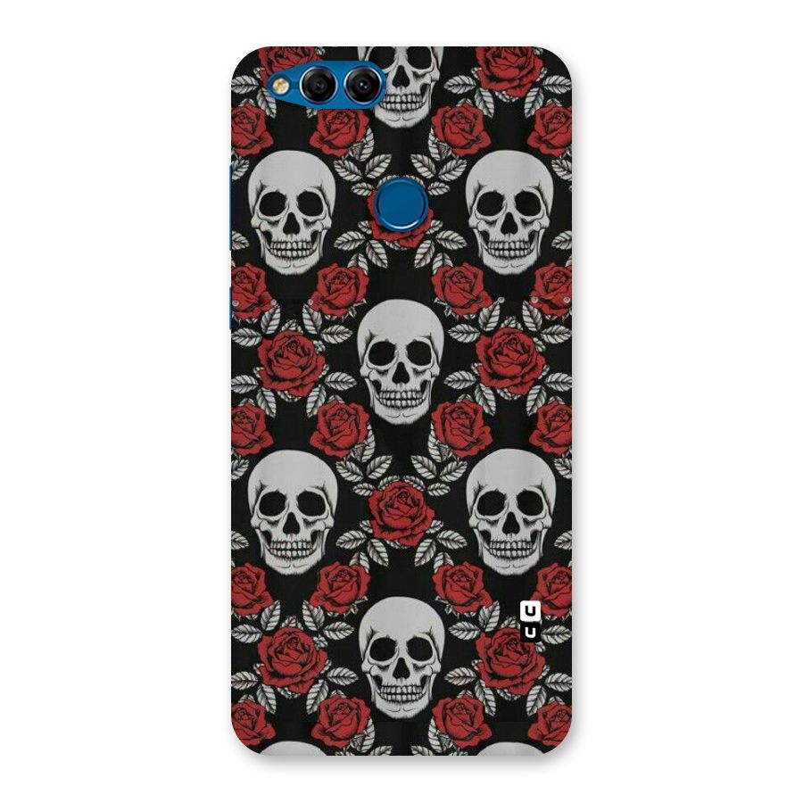 Grey Skulls Back Case for Honor 7X