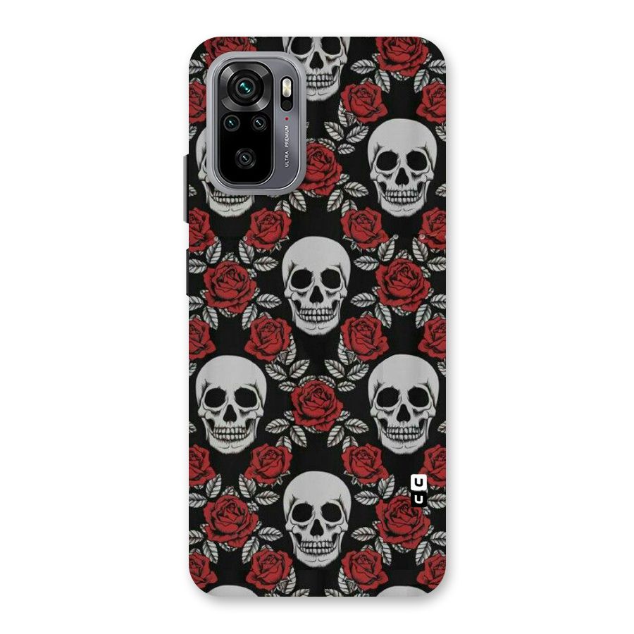 Grey Skulls Back Case for Redmi Note 10