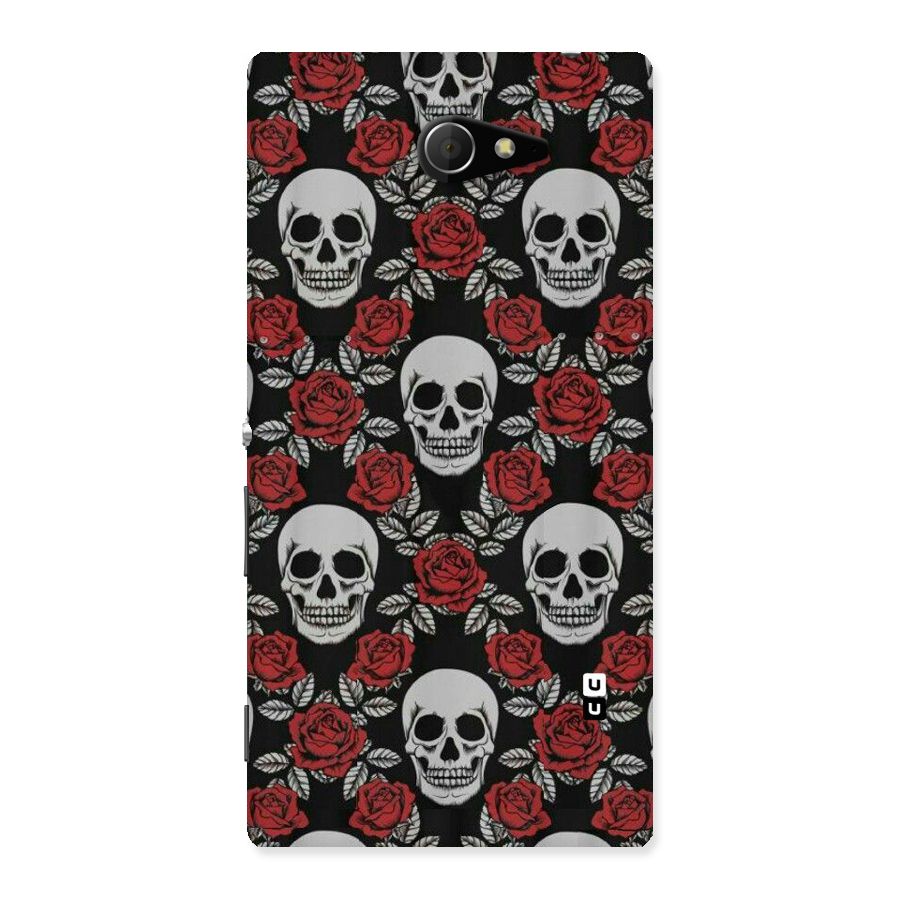 Grey Skulls Back Case for Sony Xperia M2