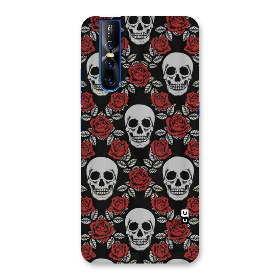 Grey Skulls Back Case for Vivo V15 Pro