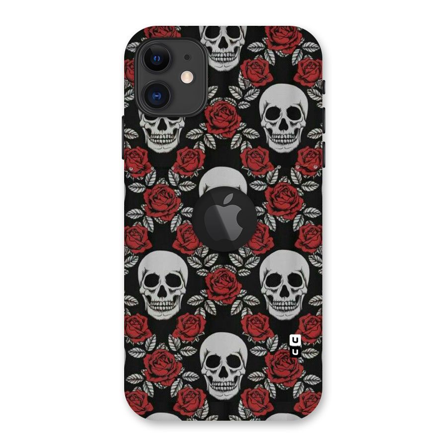 Grey Skulls Back Case for iPhone 11 Logo Cut